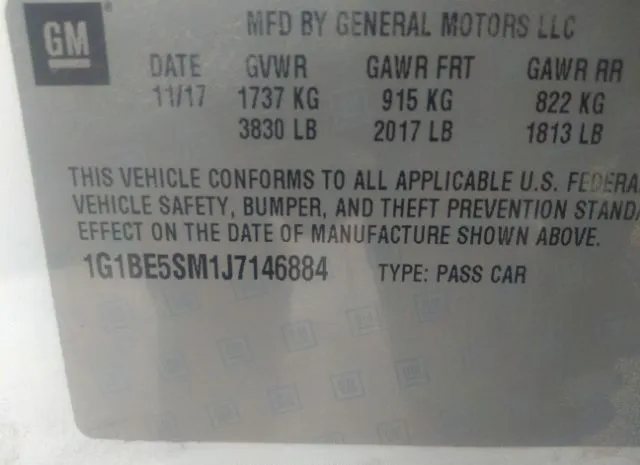 Photo 8 VIN: 1G1BE5SM1J7146884 - CHEVROLET CRUZE 