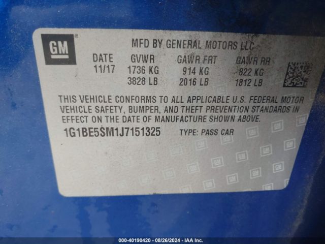 Photo 8 VIN: 1G1BE5SM1J7151325 - CHEVROLET CRUZE 