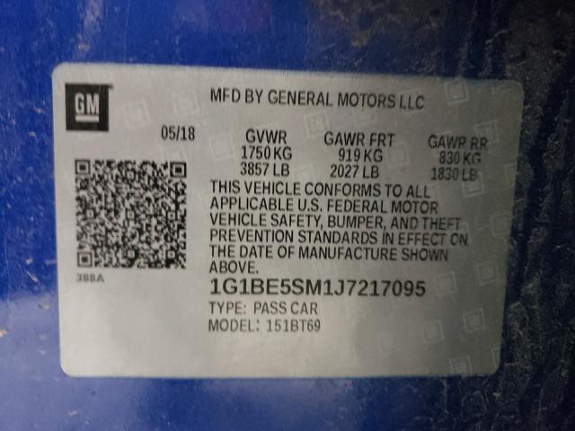 Photo 9 VIN: 1G1BE5SM1J7217095 - CHEVROLET CRUZE LT 