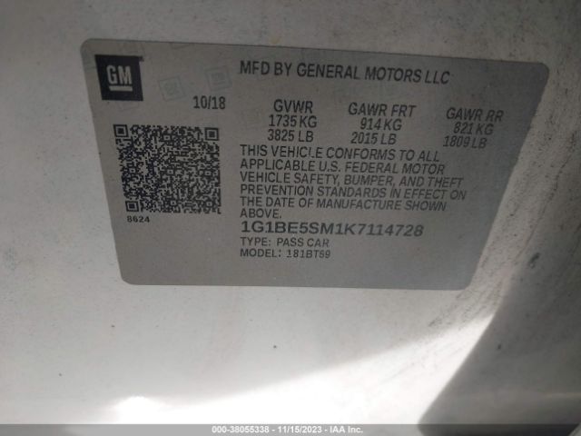 Photo 8 VIN: 1G1BE5SM1K7114728 - CHEVROLET CRUZE 