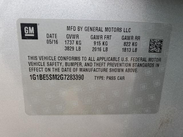 Photo 11 VIN: 1G1BE5SM2G7283390 - CHEVROLET CRUZE 