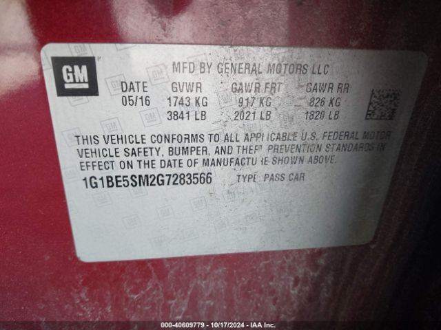 Photo 8 VIN: 1G1BE5SM2G7283566 - CHEVROLET CRUZE 