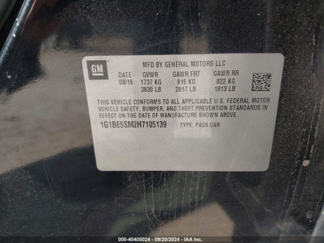 Photo 8 VIN: 1G1BE5SM2H7105139 - CHEVROLET CRUZE 