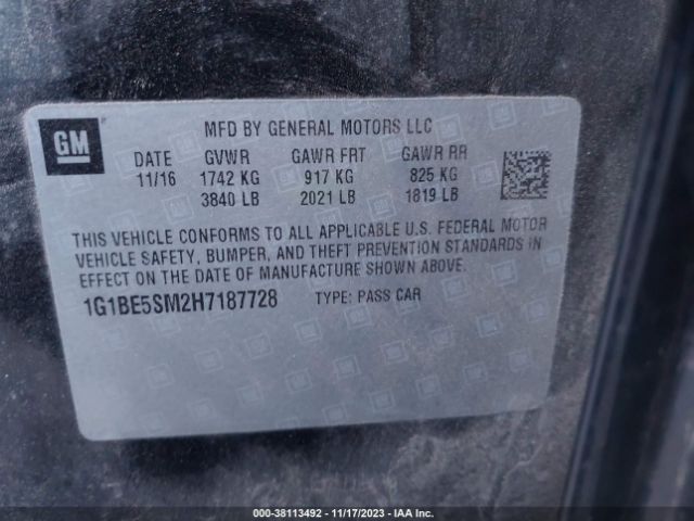 Photo 8 VIN: 1G1BE5SM2H7187728 - CHEVROLET CRUZE 