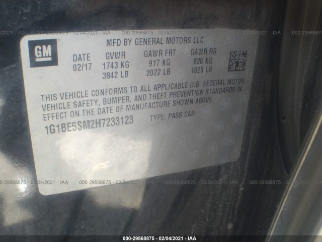 Photo 8 VIN: 1G1BE5SM2H7233123 - CHEVROLET CRUZE 