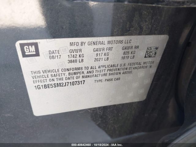 Photo 8 VIN: 1G1BE5SM2J7107317 - CHEVROLET CRUZE 