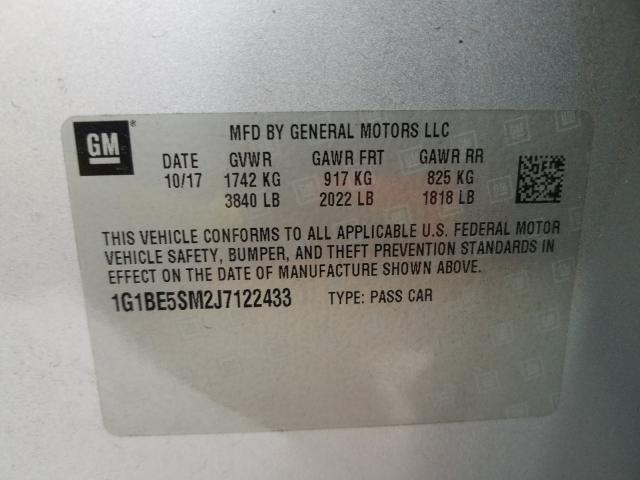 Photo 9 VIN: 1G1BE5SM2J7122433 - CHEVROLET CRUZE LT 