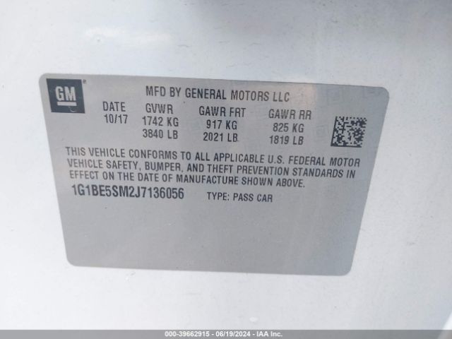 Photo 8 VIN: 1G1BE5SM2J7136056 - CHEVROLET CRUZE 