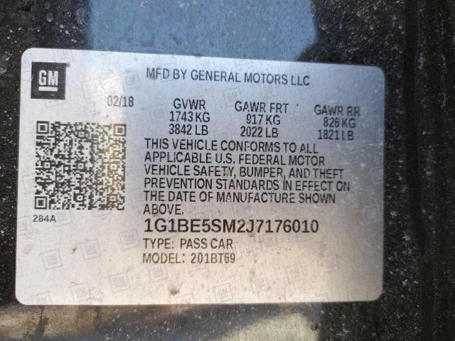 Photo 9 VIN: 1G1BE5SM2J7176010 - CHEVROLET CRUZE LT 