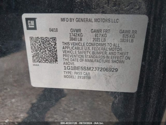 Photo 8 VIN: 1G1BE5SM2J7206929 - CHEVROLET CRUZE 