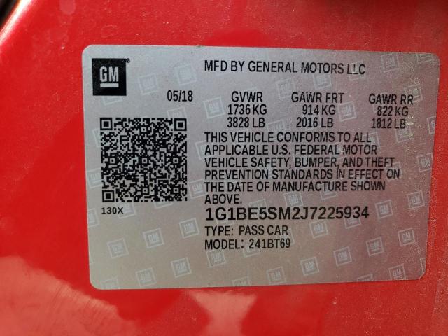 Photo 11 VIN: 1G1BE5SM2J7225934 - CHEVROLET CRUZE 