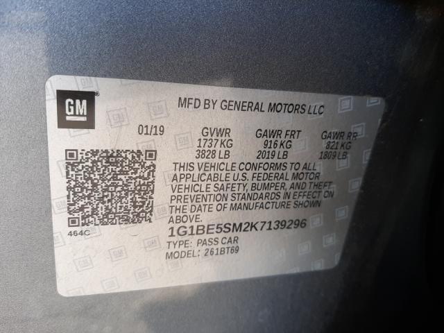 Photo 9 VIN: 1G1BE5SM2K7139296 - CHEVROLET CRUZE LT 