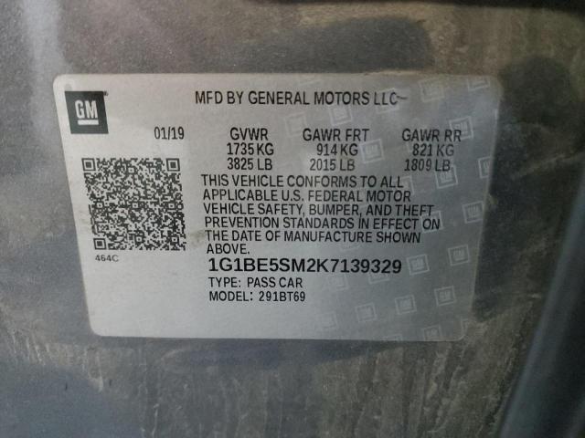 Photo 9 VIN: 1G1BE5SM2K7139329 - CHEVROLET CRUZE LT 