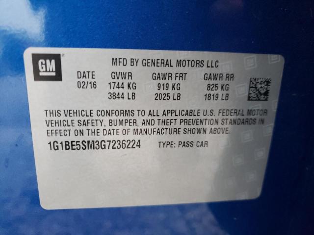 Photo 9 VIN: 1G1BE5SM3G7236224 - CHEVROLET CRUZE LT 