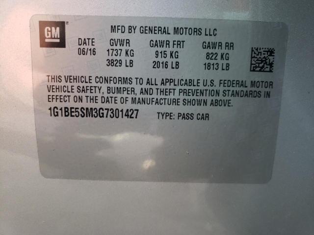 Photo 9 VIN: 1G1BE5SM3G7301427 - CHEVROLET CRUZE LT 