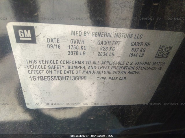 Photo 8 VIN: 1G1BE5SM3H7136898 - CHEVROLET CRUZE 