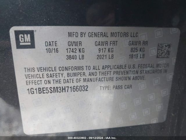 Photo 8 VIN: 1G1BE5SM3H7166032 - CHEVROLET CRUZE 