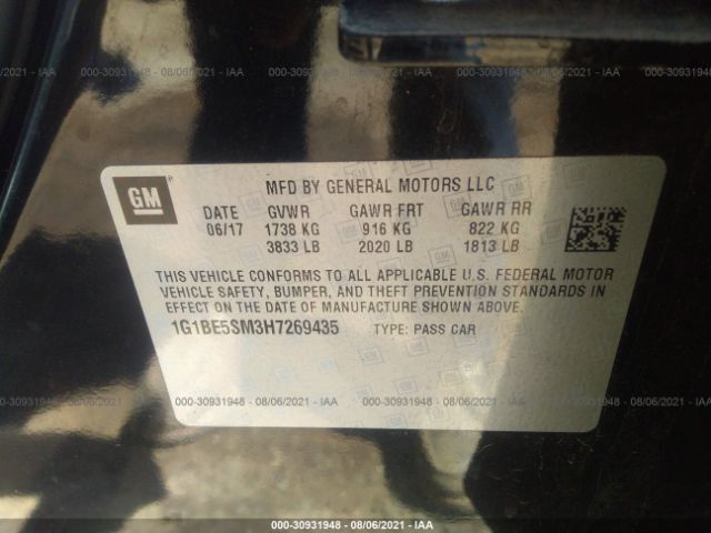 Photo 8 VIN: 1G1BE5SM3H7269435 - CHEVROLET CRUZE 