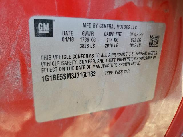 Photo 12 VIN: 1G1BE5SM3J7166182 - CHEVROLET CRUZE LT 