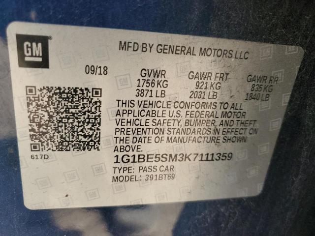 Photo 12 VIN: 1G1BE5SM3K7111359 - CHEVROLET CRUZE 