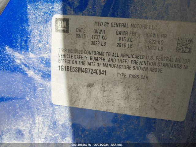 Photo 8 VIN: 1G1BE5SM4G7240041 - CHEVROLET CRUZE 