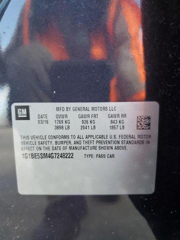 Photo 9 VIN: 1G1BE5SM4G7248222 - CHEVROLET CRUZE LT 