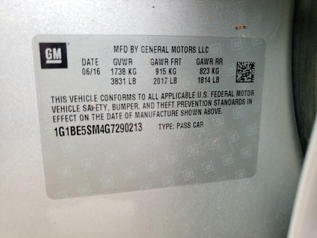 Photo 9 VIN: 1G1BE5SM4G7290213 - CHEVROLET CRUZE LT 