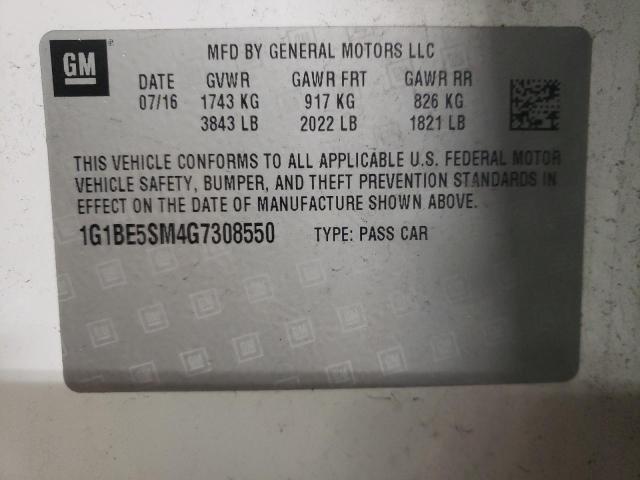 Photo 11 VIN: 1G1BE5SM4G7308550 - CHEVROLET CRUZE LT 