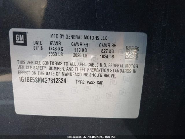 Photo 8 VIN: 1G1BE5SM4G7312324 - CHEVROLET CRUZE 