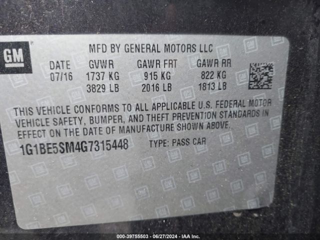 Photo 8 VIN: 1G1BE5SM4G7315448 - CHEVROLET CRUZE 