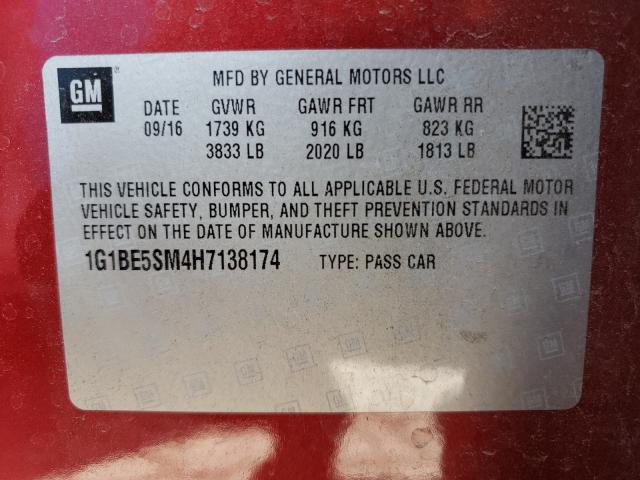 Photo 9 VIN: 1G1BE5SM4H7138174 - CHEVROLET CRUZE LT 