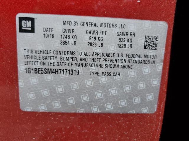 Photo 11 VIN: 1G1BE5SM4H7171319 - CHEVROLET CRUZE 