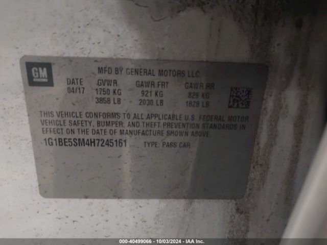 Photo 8 VIN: 1G1BE5SM4H7245161 - CHEVROLET CRUZE 