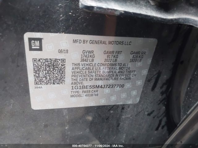 Photo 8 VIN: 1G1BE5SM4J7237700 - CHEVROLET CRUZE 