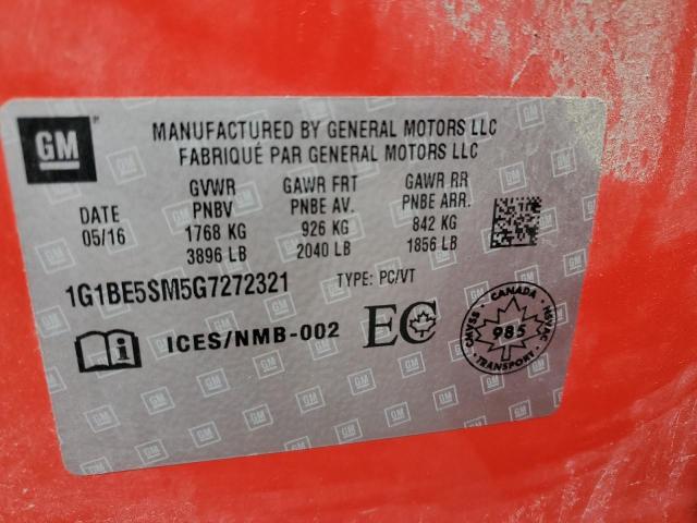 Photo 12 VIN: 1G1BE5SM5G7272321 - CHEVROLET CRUZE LT 