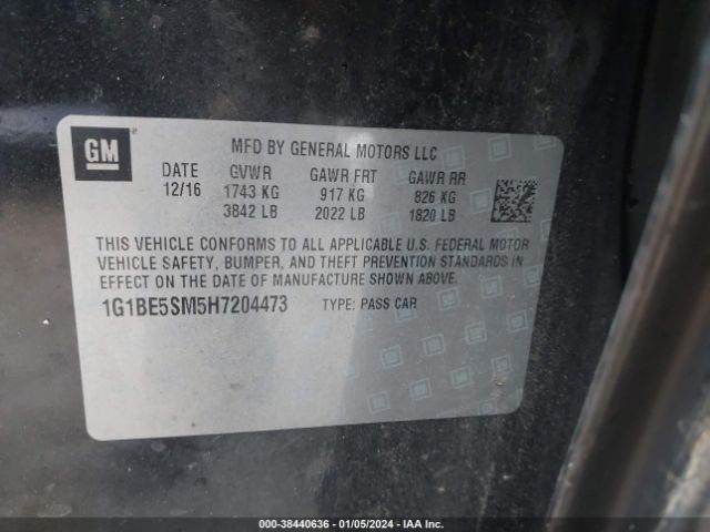 Photo 8 VIN: 1G1BE5SM5H7204473 - CHEVROLET CRUZE 