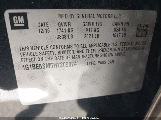 Photo 8 VIN: 1G1BE5SM5H7209074 - CHEVROLET CRUZE 