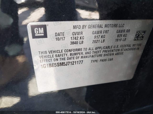 Photo 8 VIN: 1G1BE5SM5J7121177 - CHEVROLET CRUZE 