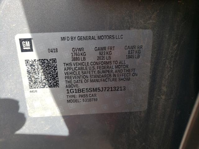 Photo 9 VIN: 1G1BE5SM5J7213213 - CHEVROLET CRUZE LT 