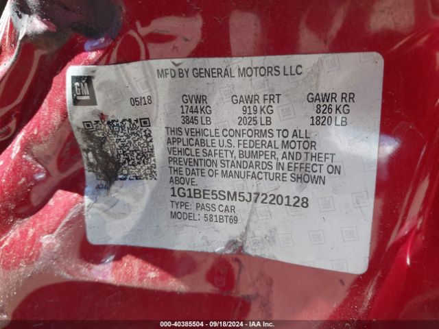 Photo 8 VIN: 1G1BE5SM5J7220128 - CHEVROLET CRUZE 