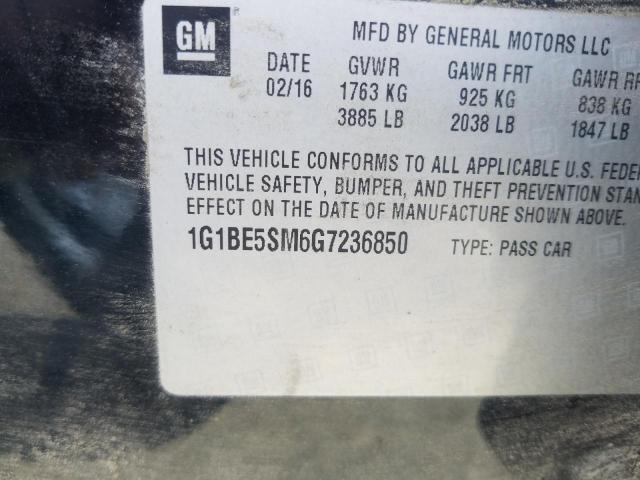 Photo 9 VIN: 1G1BE5SM6G7236850 - CHEVROLET CRUZE LT 