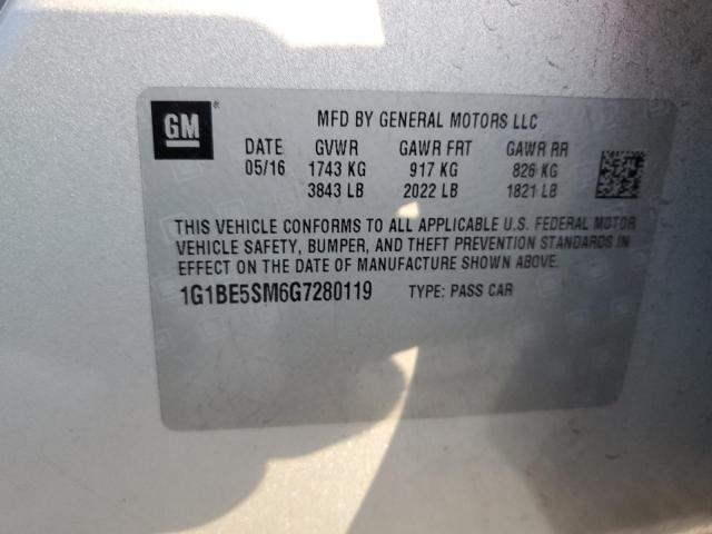 Photo 11 VIN: 1G1BE5SM6G7280119 - CHEVROLET CRUZE LT 