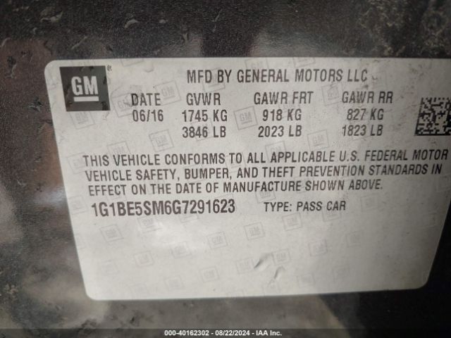 Photo 8 VIN: 1G1BE5SM6G7291623 - CHEVROLET CRUZE 