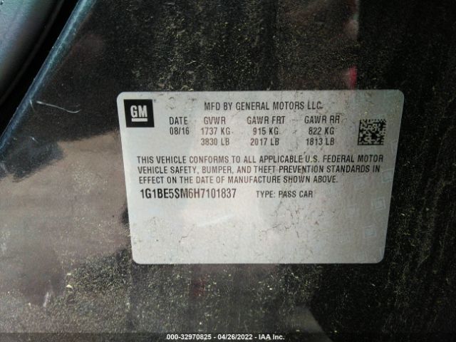 Photo 8 VIN: 1G1BE5SM6H7101837 - CHEVROLET CRUZE 