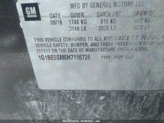 Photo 8 VIN: 1G1BE5SM6H7116726 - CHEVROLET CRUZE 