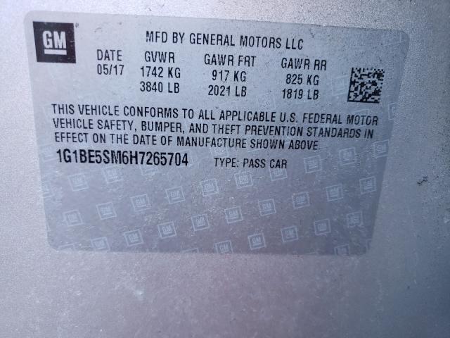 Photo 9 VIN: 1G1BE5SM6H7265704 - CHEVROLET CRUZE LT 