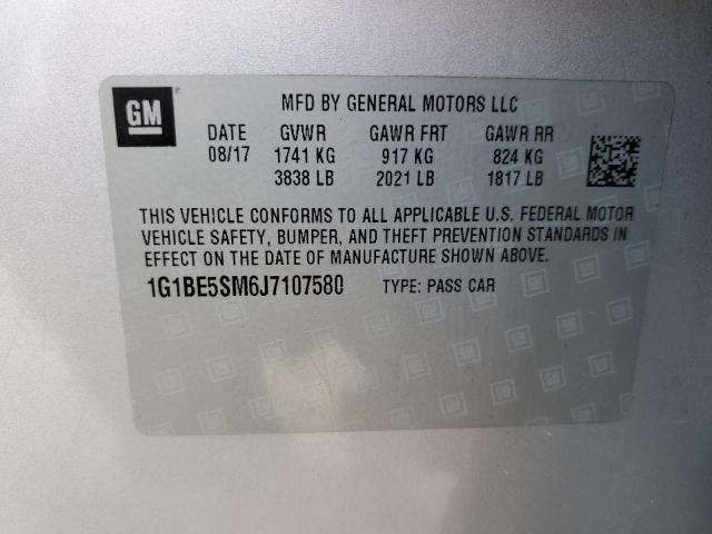 Photo 9 VIN: 1G1BE5SM6J7107580 - CHEVROLET CRUZE LT 