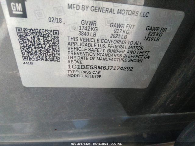 Photo 8 VIN: 1G1BE5SM6J7174292 - CHEVROLET CRUZE 