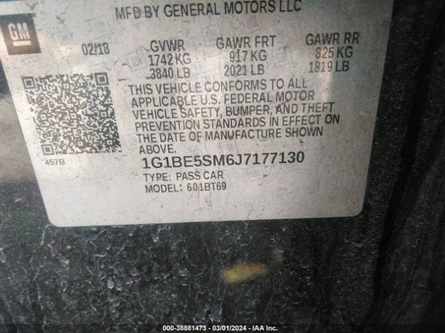 Photo 8 VIN: 1G1BE5SM6J7177130 - CHEVROLET CRUZE 