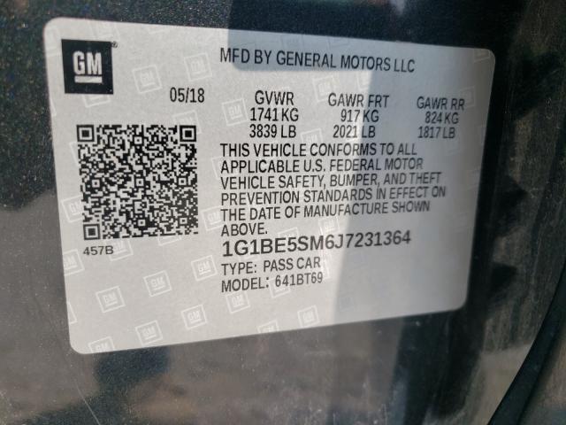 Photo 9 VIN: 1G1BE5SM6J7231364 - CHEVROLET CRUZE LT 